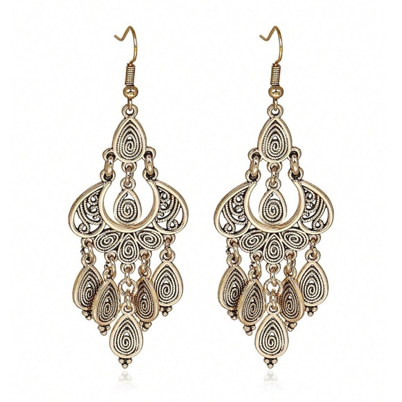 Boho Light Weight Drop Earrings - Picture 5 of 5